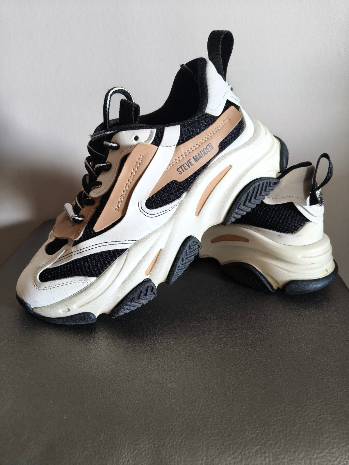 Steve Madden Possession Sneakers – Zwart/Tan – Maat 39, Zwart, Steve Madden, Ophalen of Verzenden, Sneakers of Gympen