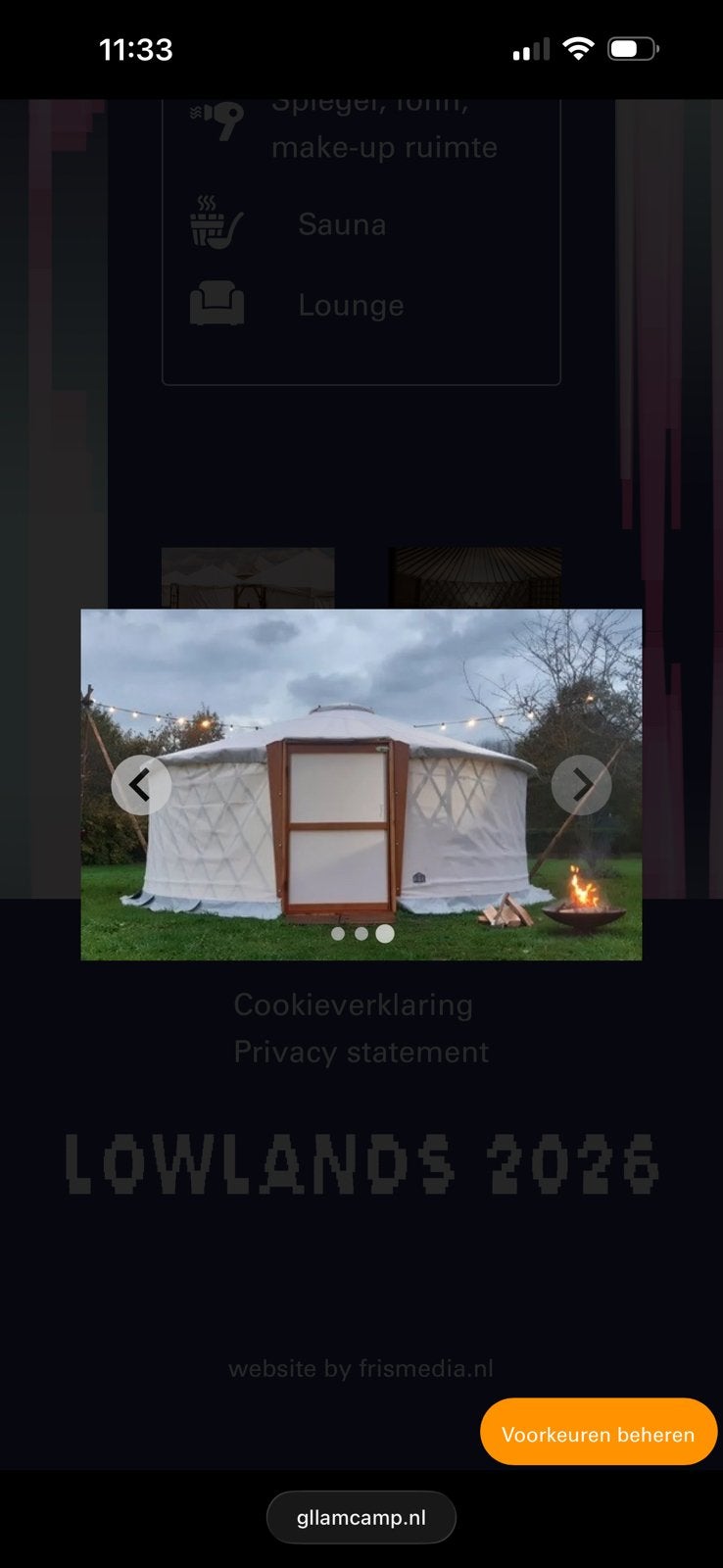 LOWLANDS RUILEN: van 4 pers Yurt glamping voor 2 pers., Ophalen, Nieuw, Overige typen