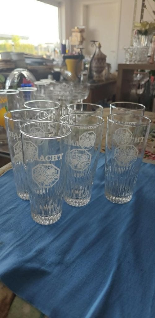 bierglazen Haacht 25 cl 7 stuks bijna nieuw, Ophalen of Verzenden, Zo goed als nieuw, Glas of Glazen, Overige merken