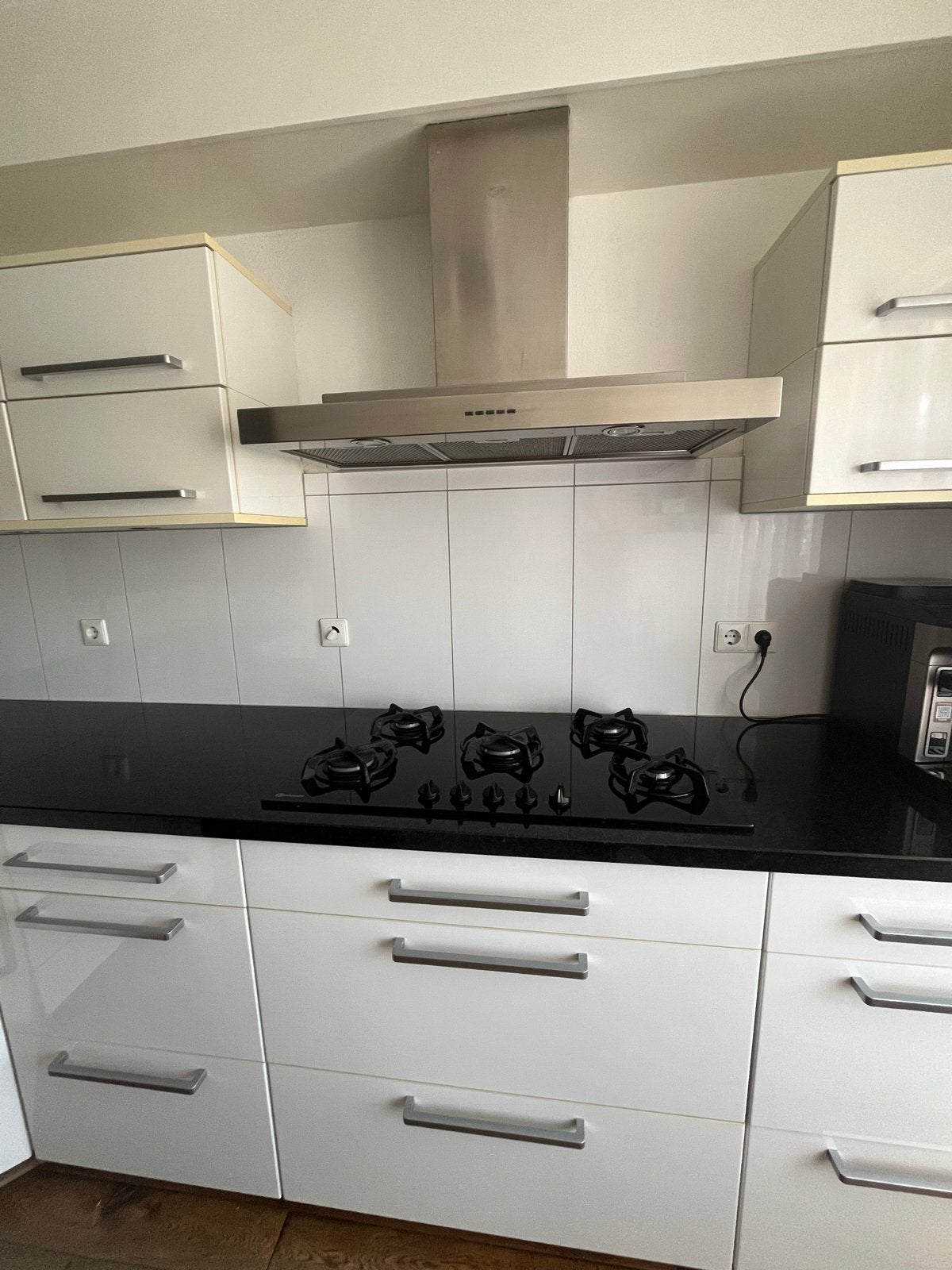 Complete L-vormige keuken met inbouwapparatuur, Ophalen, Gebruikt, Wit, Hoekkeuken