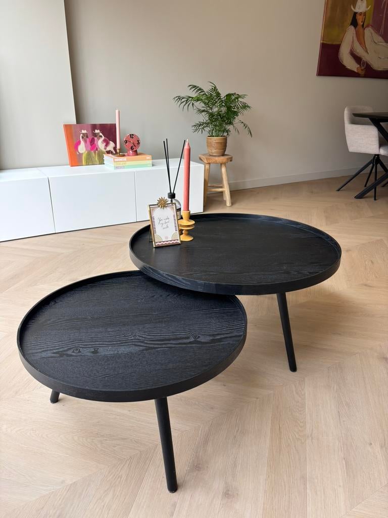 Woood mesa salontafel set, Ophalen, 50 tot 100 cm, Rond, Zo goed als nieuw