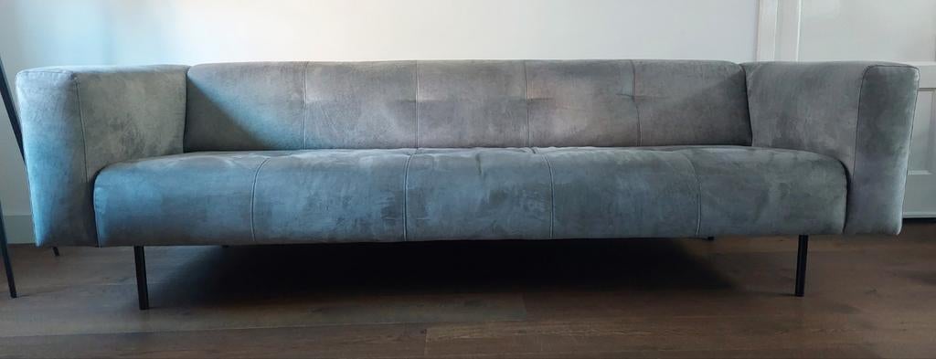 Grijze skinbank en fauteuil van VT Wonen, Ophalen, 250 tot 300 cm, 75 tot 100 cm, Zo goed als nieuw