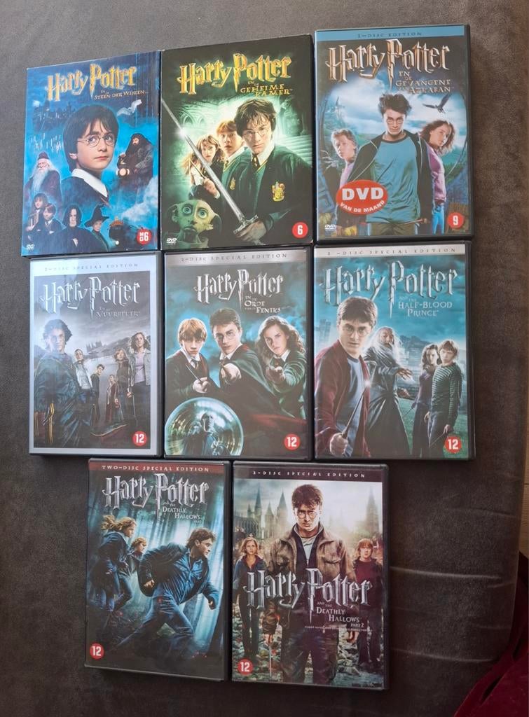Harry Potter Complete DVD Collectie - 8 Delen + 2 discs extr, Gebruikt, Ophalen of Verzenden, Vanaf 12 jaar, Boxset