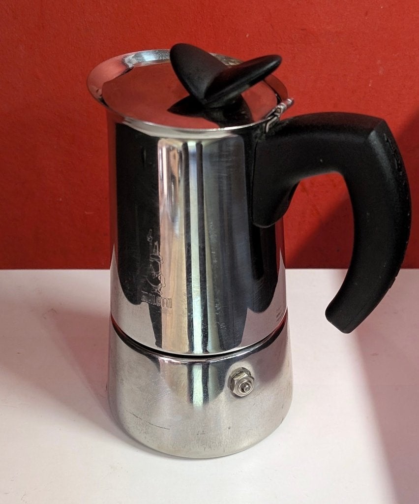Bialetti Moka Express RVS - 4 kopjes, Gebruikt, Espresso apparaat, Gemalen koffie, Ophalen of Verzenden
