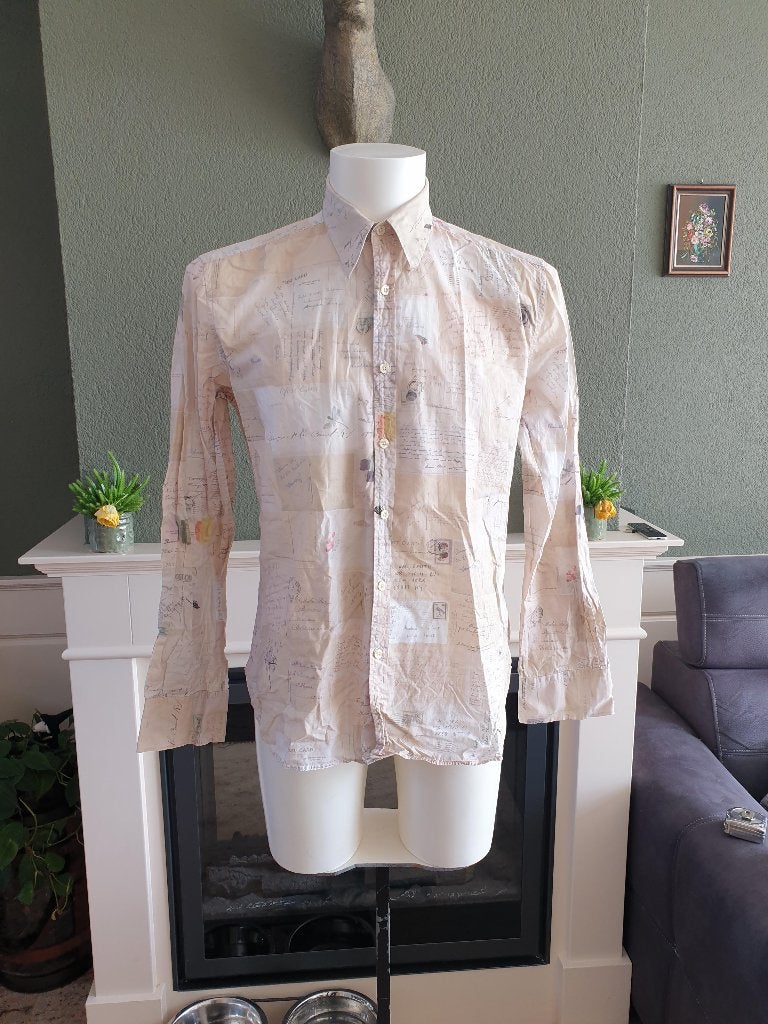 Paul Smith mooie beige overhemd M 39 40, Kleding | Heren, Overhemden, Paul Smith, Verzenden, Beige, Zo goed als nieuw