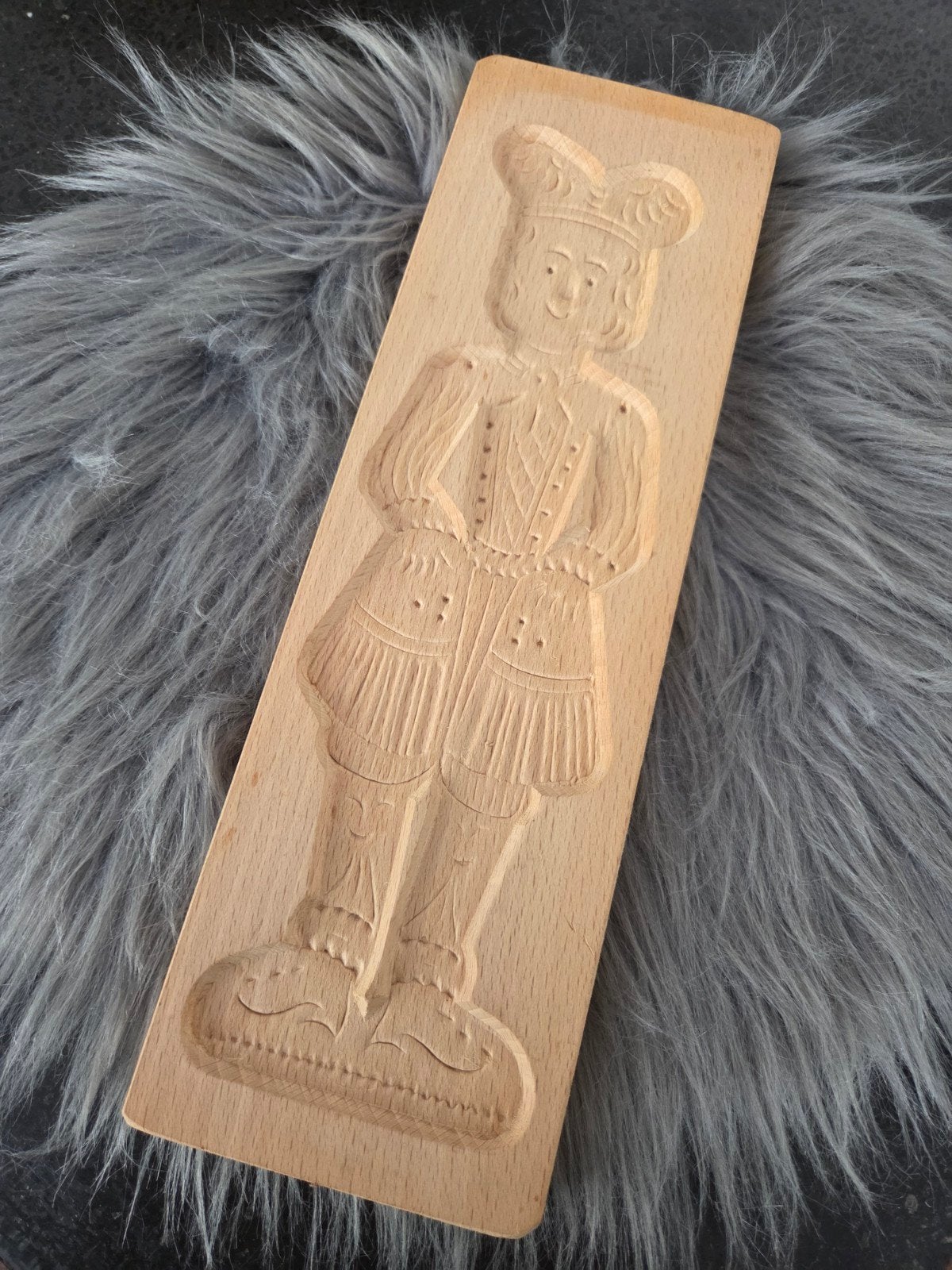 Brocante speculaasplank met Zwarte Piet figuur, Ophalen of Verzenden