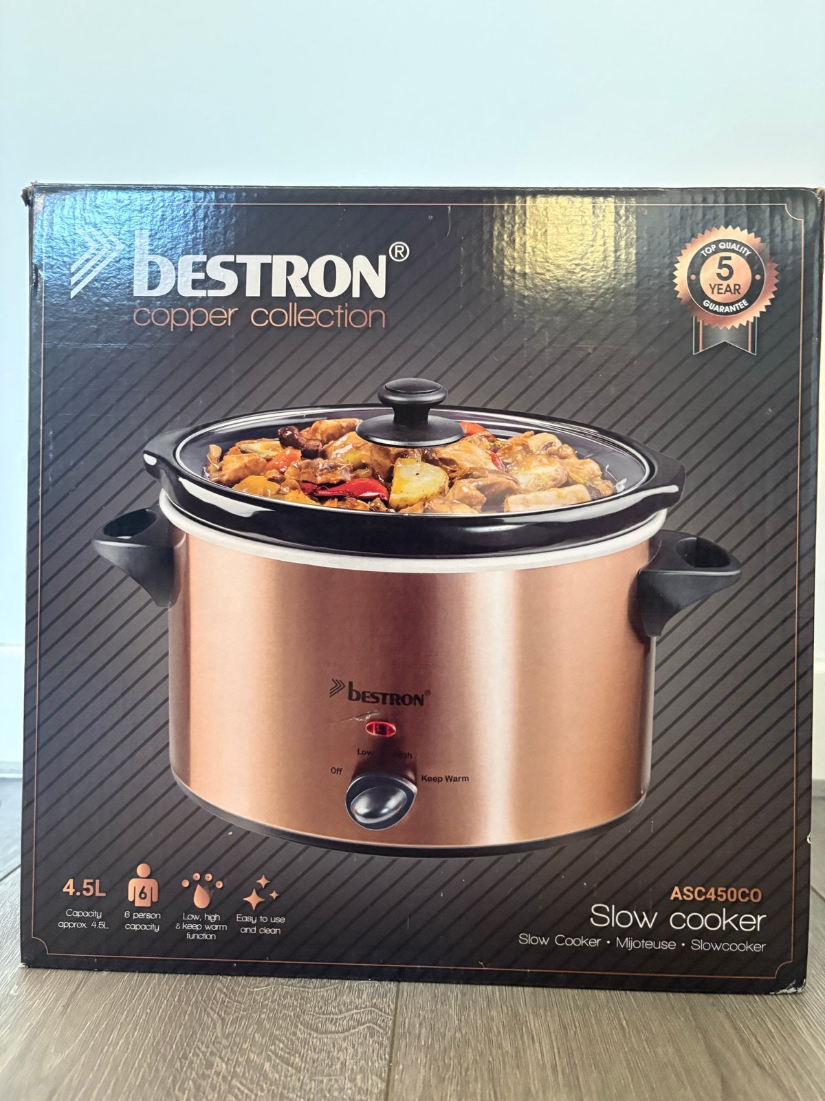 Bestron Copper Collection Slowcooker 4.5L - Nieuw in doos, Ophalen, Nieuw