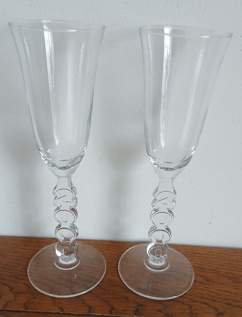 Set van 2 Millennium champagneflutes Luminarc, kristalglas, Ophalen of Verzenden, Zo goed als nieuw, Overige typen