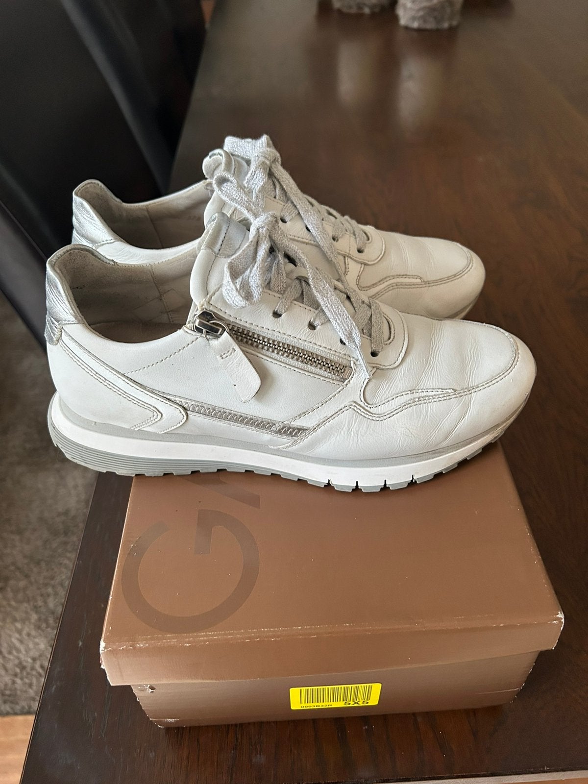 Wit leder gabor sneakers mast 38, Ophalen of Verzenden, Zo goed als nieuw, Wit, Sneakers of Gympen