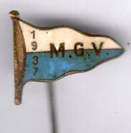 M.G.V. 1937 email op koper scheepsvlag speldje ( U_418a, Verzenden, Zo goed als nieuw, Transport, Speldje of Pin