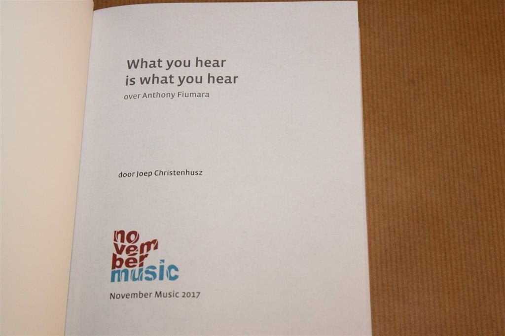 What You Hear — Anthony Fiumara Muziekboek Opl.1000, Ophalen of Verzenden, Zo goed als nieuw, Artiest