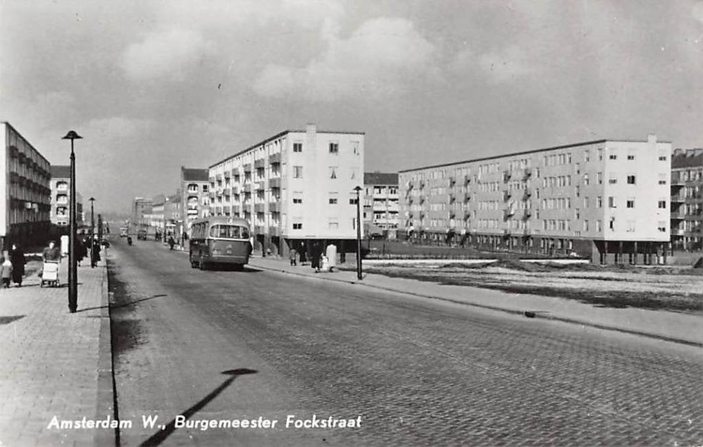 Amsterdam West Burgemeester Fockstraat 1960 Slotermeer 1960, Verzamelen, Ophalen of Verzenden, 1940 tot 1960, Ongelopen, Noord-Holland