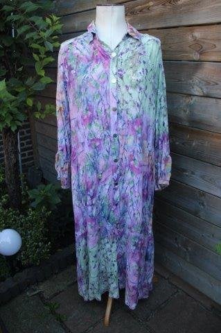 Jurk roze/ groen Caroline Biss mt 46 Maxi Dress Vaste AANB, Maat 46/48 (XL) of groter, Ophalen of Verzenden, Zo goed als nieuw