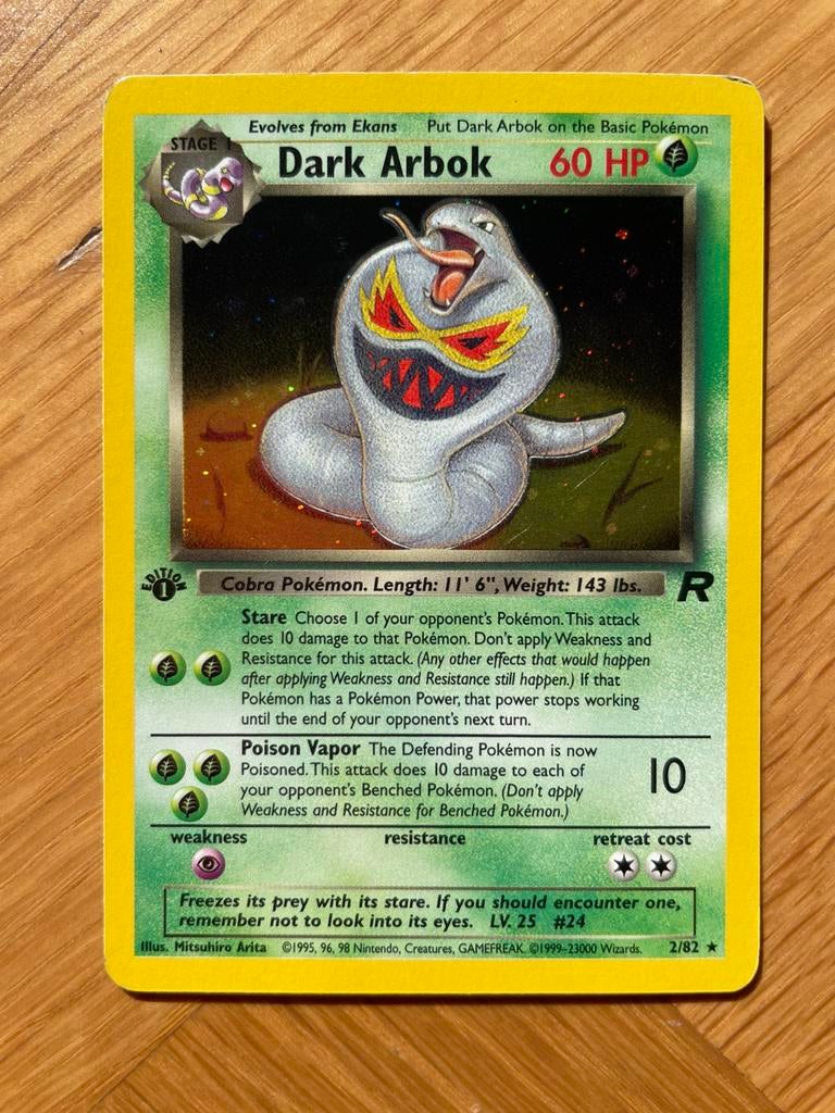Dark arbok 1st edition, Hobby en Vrije tijd, Verzamelkaartspellen | Pokémon, Ophalen of Verzenden, Zo goed als nieuw
