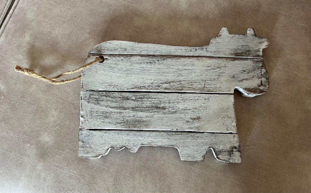 Houten decoratie- of borrelplankje in vorm van koe, Ophalen of Verzenden, Zo goed als nieuw