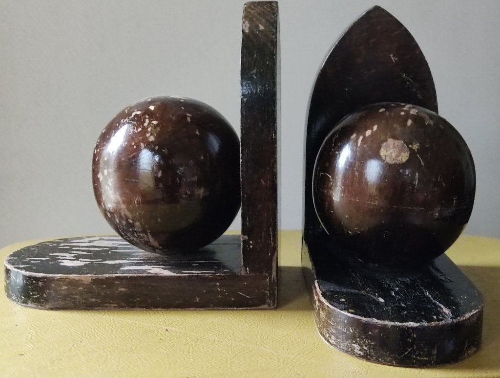 Set oude houten boekensteunen, Ophalen of Verzenden
