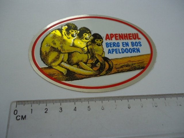 sticker oud Apenheul berg en bos zoo dierentuin dierenpark, Verzamelen, Verzenden, Zo goed als nieuw, Bedrijf of Vereniging