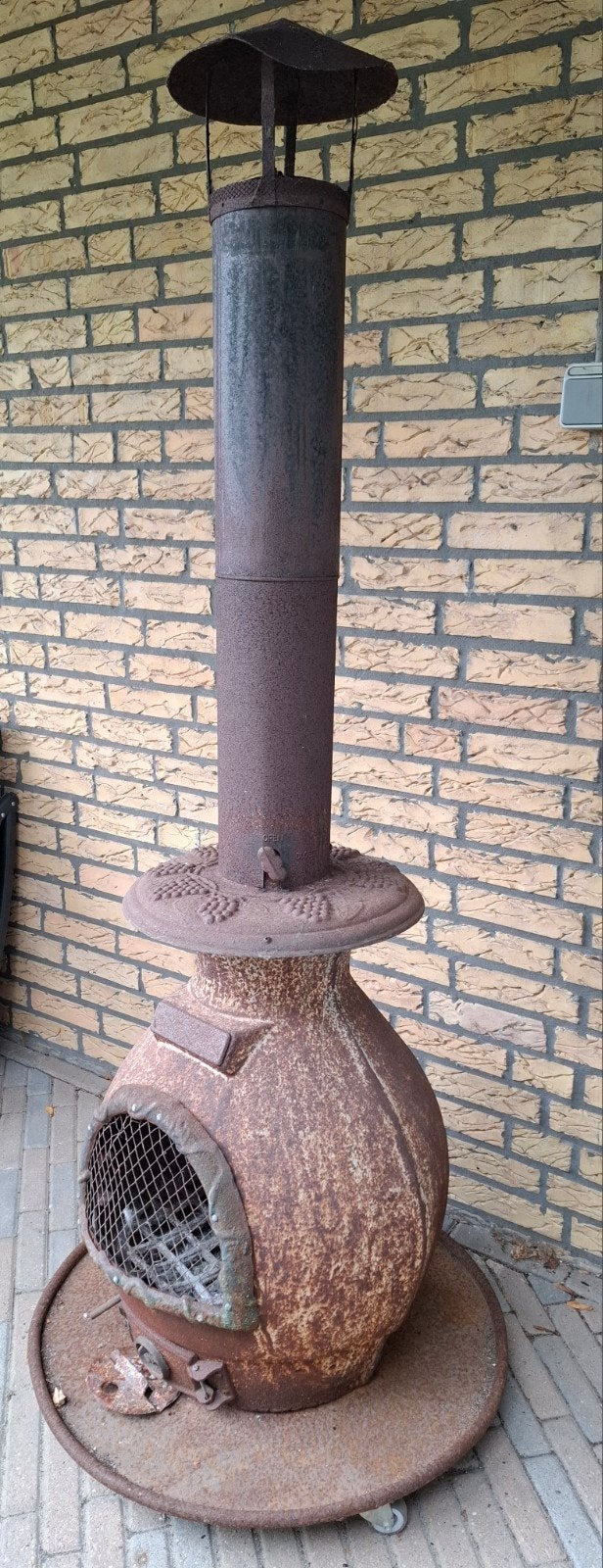 buitenkachel op verrijdbaar plateau, Tuin en Terras, Ophalen, Gebruikt