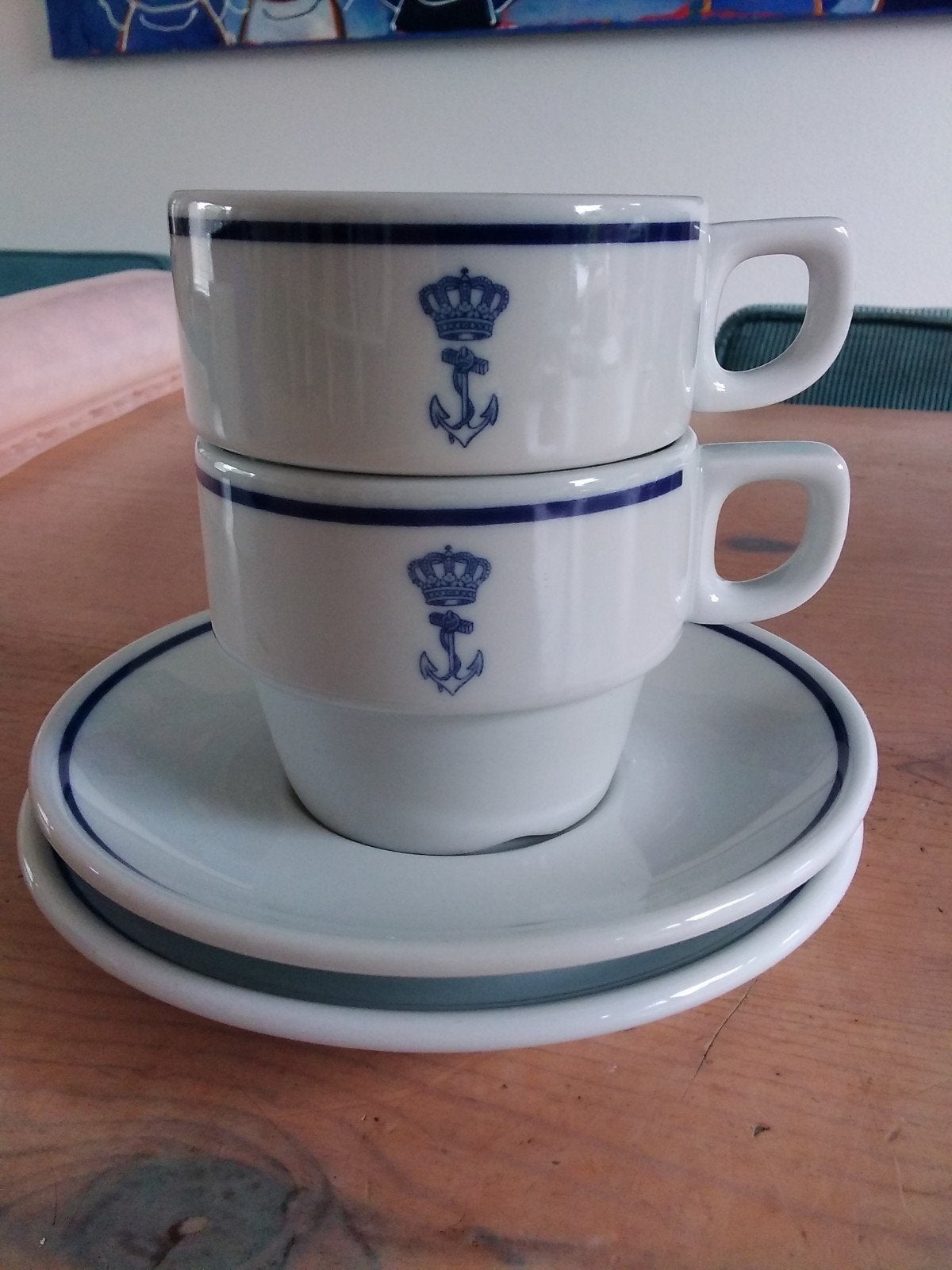 Mosa Koninklijke Marine kop en schotels, Ophalen of Verzenden, Zo goed als nieuw, Overige stijlen, Kop(pen) en/of Schotel(s)