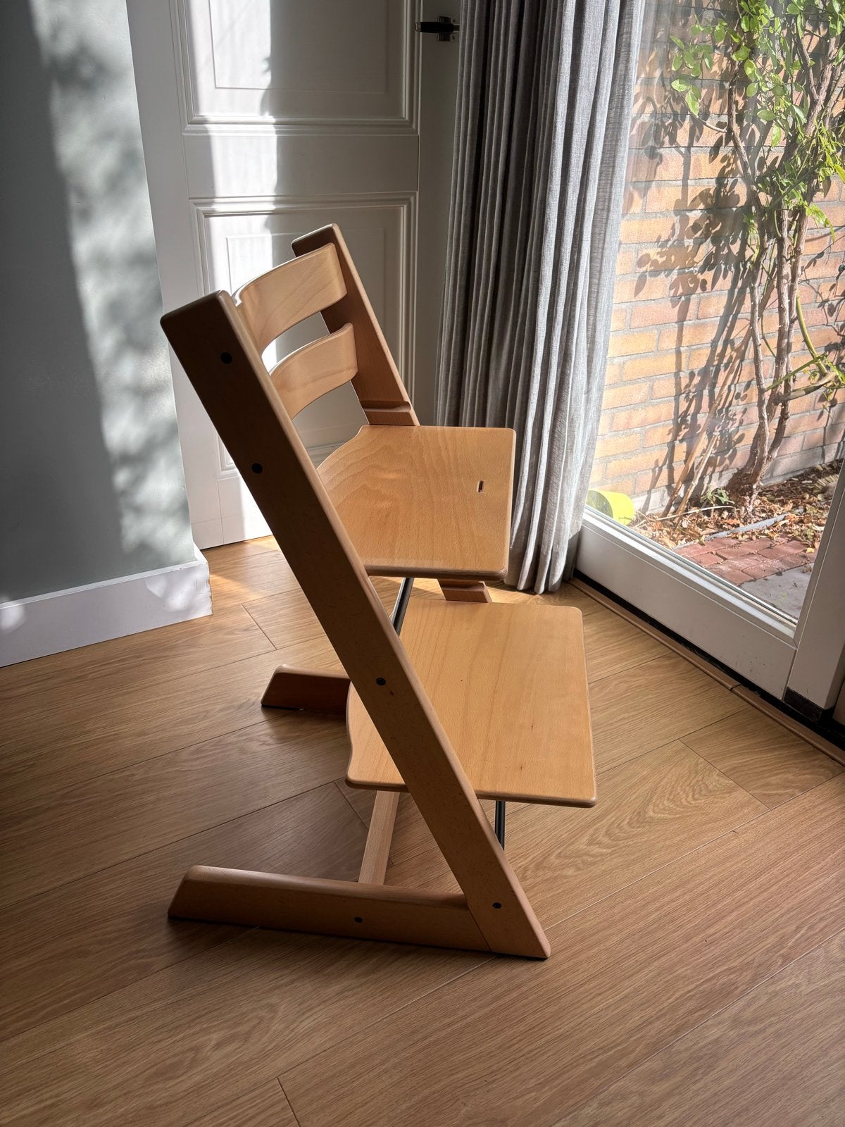 Stokke Tripp Trapp stoel - nieuw model - naturel, Ophalen of Verzenden, Zo goed als nieuw, Meegroeistoel, Aanschuifbaar