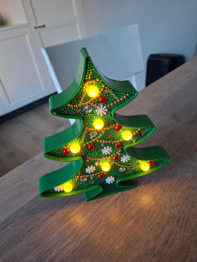 Diamond painting kerstboom met verlichting, Ophalen of Verzenden, Zo goed als nieuw