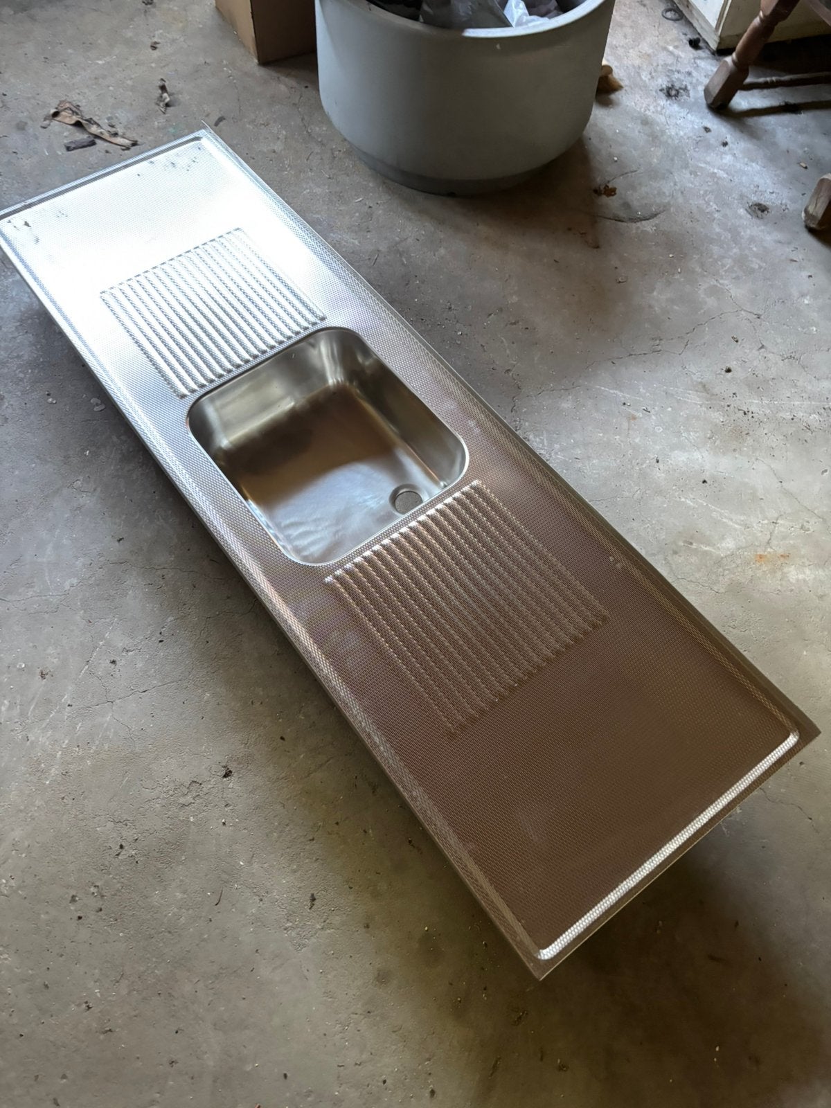 RVS spoelbak met werkblad, Ophalen, Zo goed als nieuw, 25 tot 50 cm, Minder dan 100 cm