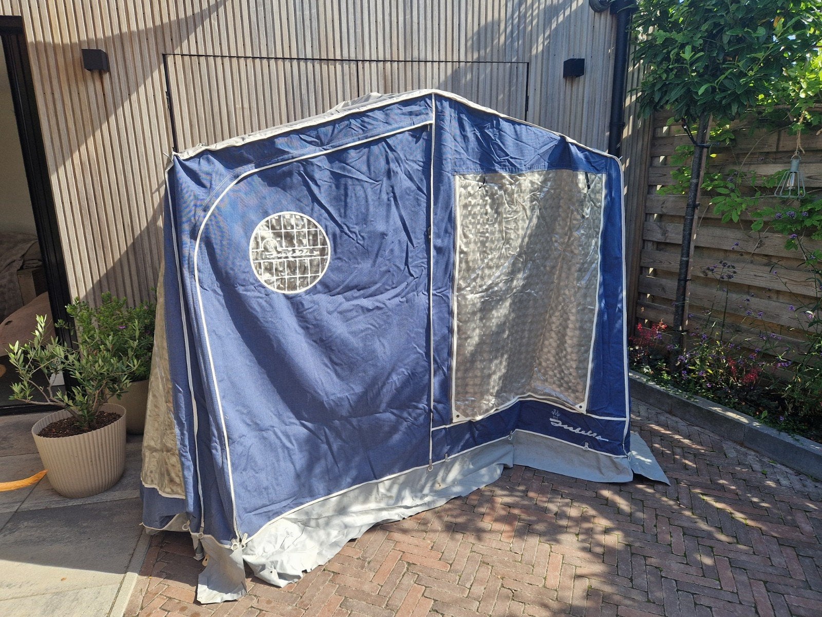 Isabella aanbouw / uitbouw annex voortent Ambassador blauw, Ophalen, Gebruikt