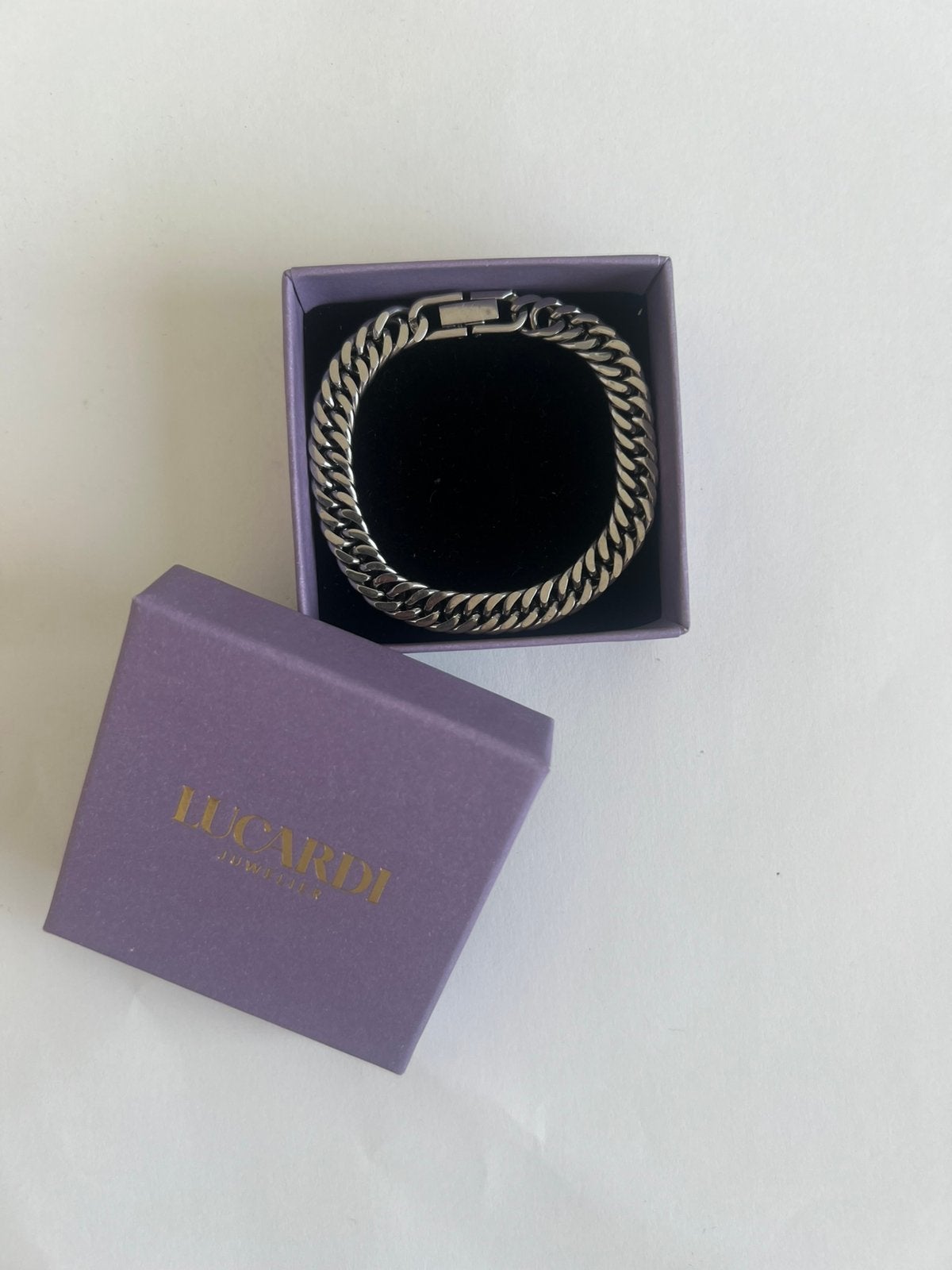 Lucardi armband, Sieraden, Tassen en Uiterlijk, Ophalen, Gebruikt, Zilver, Staal