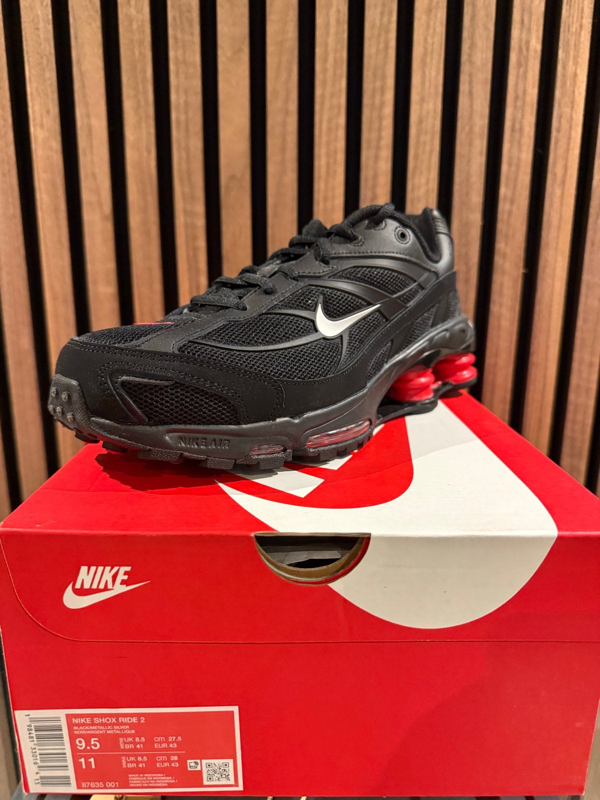 Nike Shox Ride 2 Black Metallic Silver II7635-001 mt43 nieuw, Ophalen of Verzenden, Nieuw, Zwart, Sneakers of Gympen
