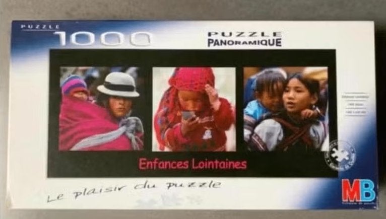 Panorama puzzel, enfances Lointaines; 1000 st; MB puzzle, Ophalen of Verzenden, 500 t/m 1500 stukjes, Zo goed als nieuw, Legpuzzel