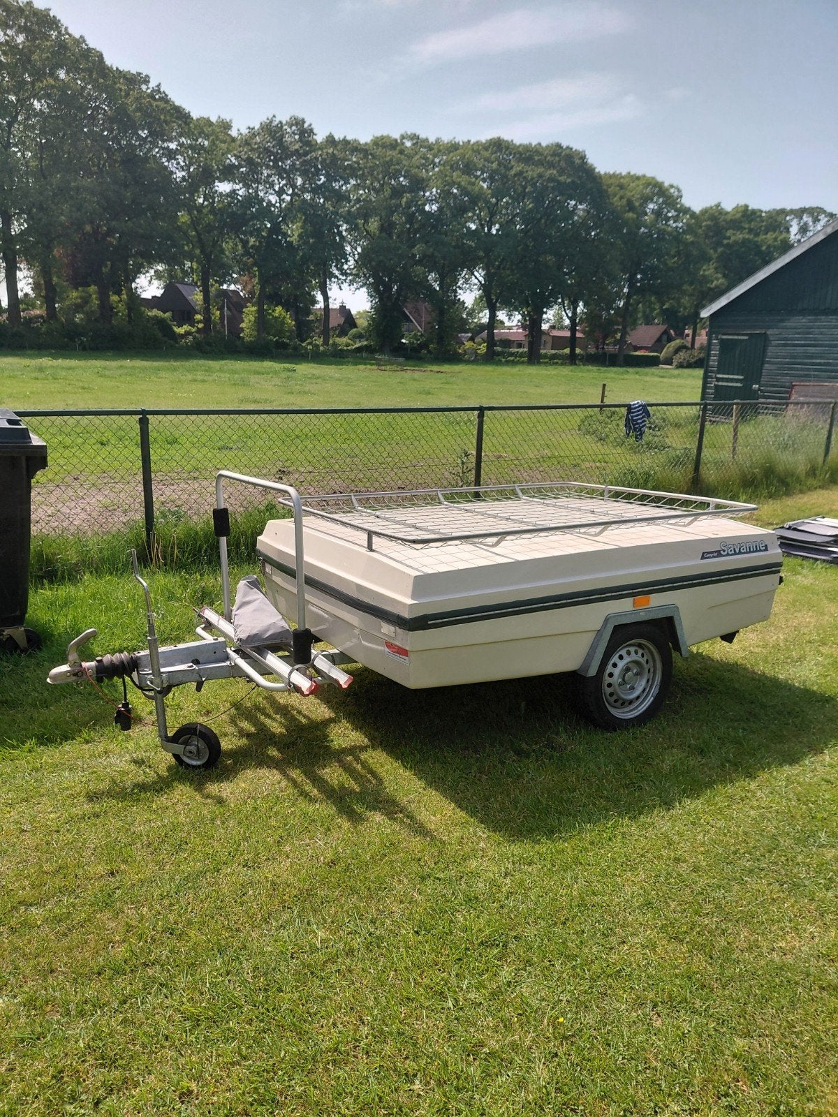 Camp-let Savanne vouwwagen 4 p. met keuken en fietsendrager, Ophalen, Gebruikt, Tot en met 4