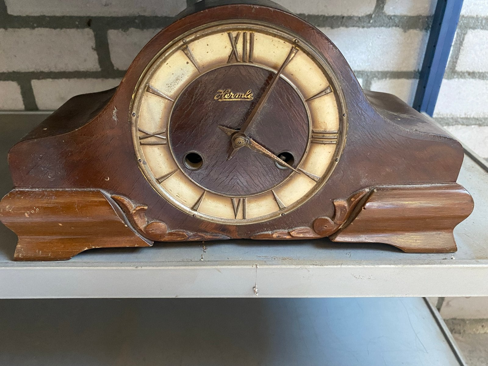 Vintage Hermle Mantelklok Jaren '50 - Klassieke Schoonheid, Antiek en Kunst, Antiek | Klokken, Ophalen of Verzenden