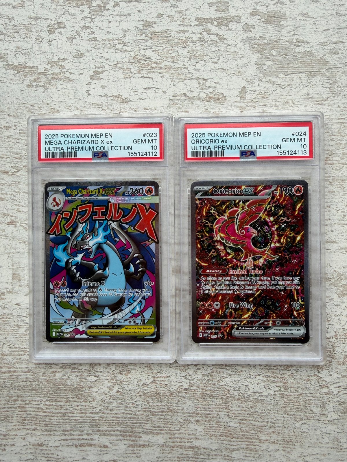 Mega Charizard & Oricorio PSA10 SEQUENTIAL, Ophalen of Verzenden, Nieuw, Meerdere kaarten