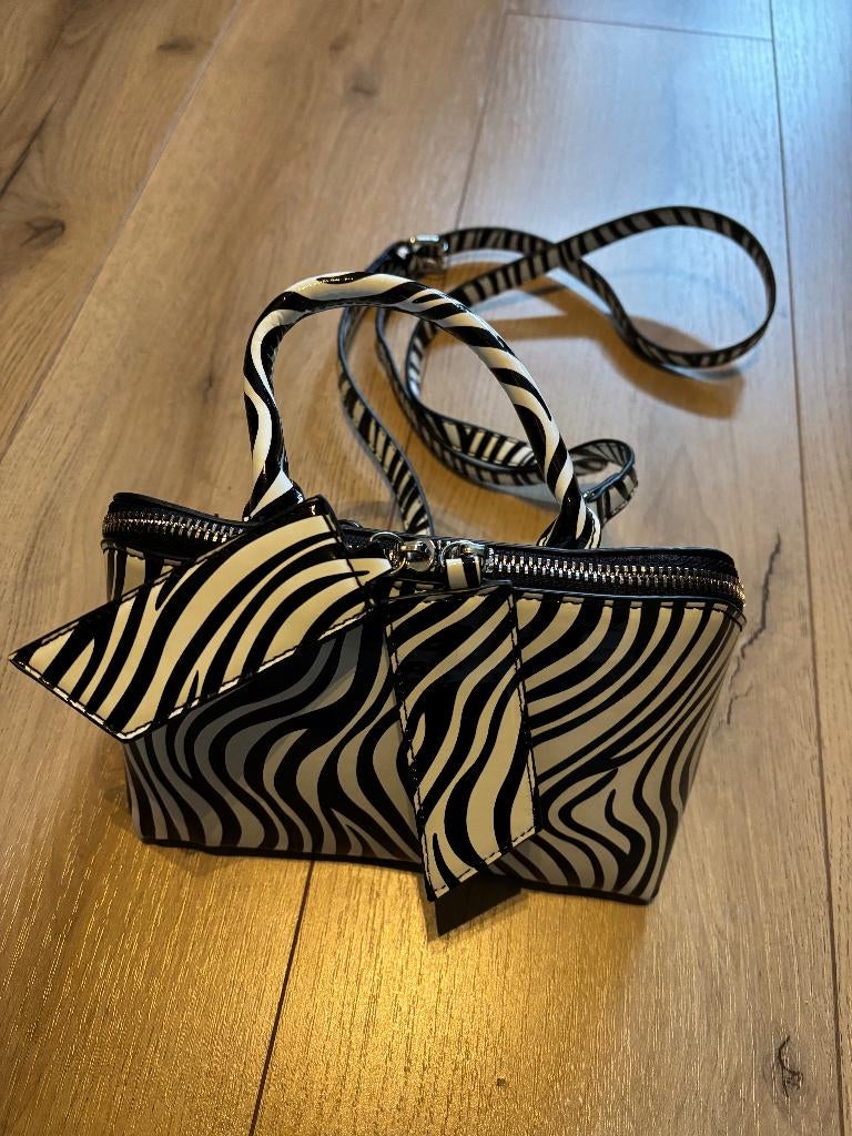 Shoeby tasje mini zebra zwart wit, Ophalen of Verzenden, Nieuw, Wit, Avondtasje