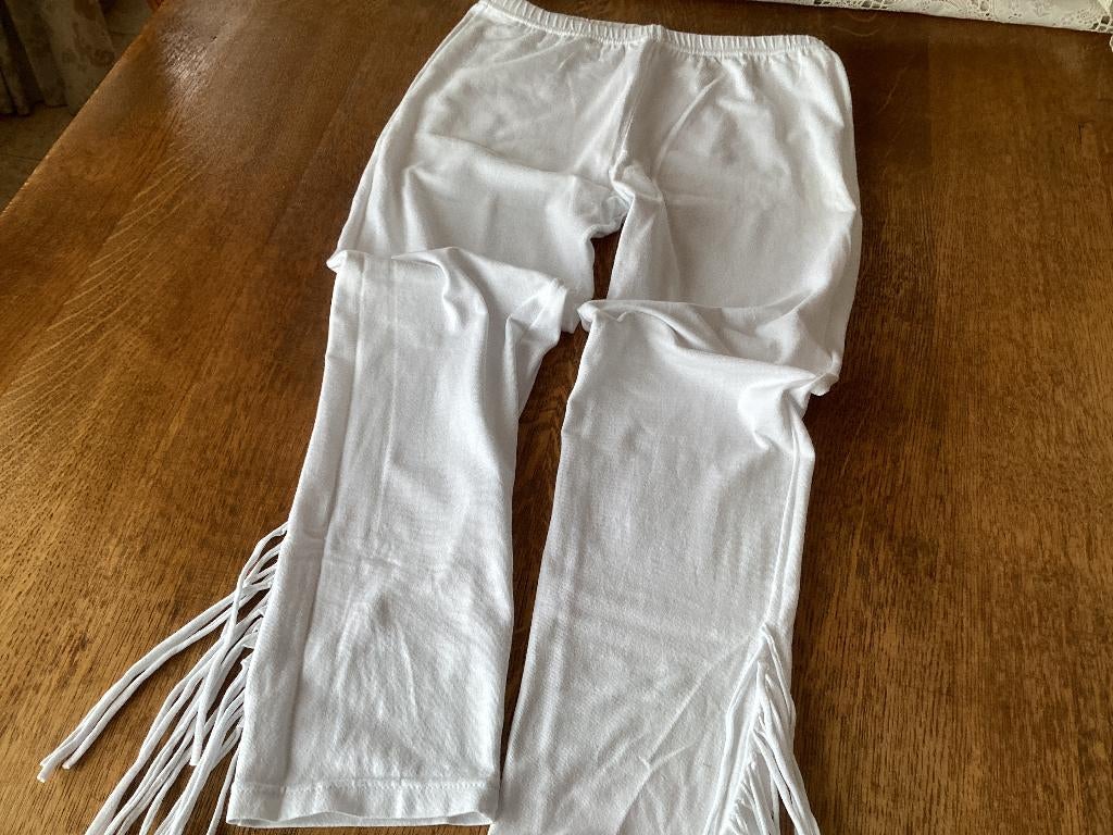 Witte legging met franje maat 38, Legging, Maat 36/38 (S), Wit, Ophalen of Verzenden