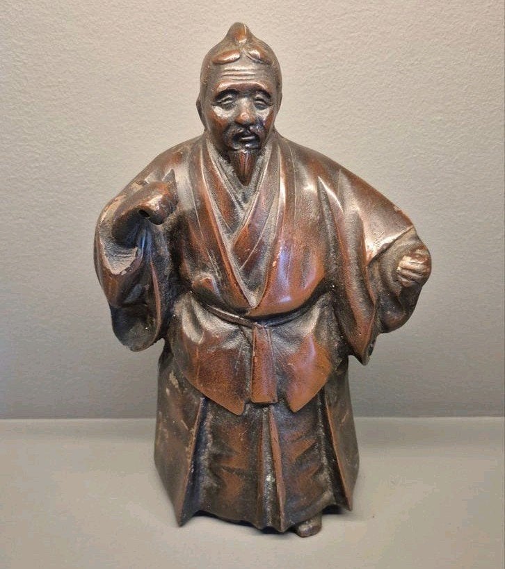Oud Japans massief beeld - 25.5 cm, 3.2 kg, Antiek en Kunst, Ophalen of Verzenden, Gepatineerd, 20 - 50 cm, Beeld