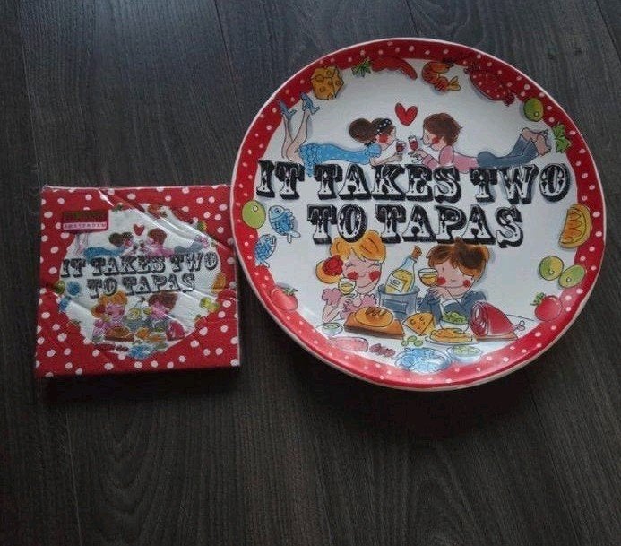 Tapasbord 'It Takes Two To Tapas' met servetten, Ophalen, Overige merken, Keramiek, Nieuw