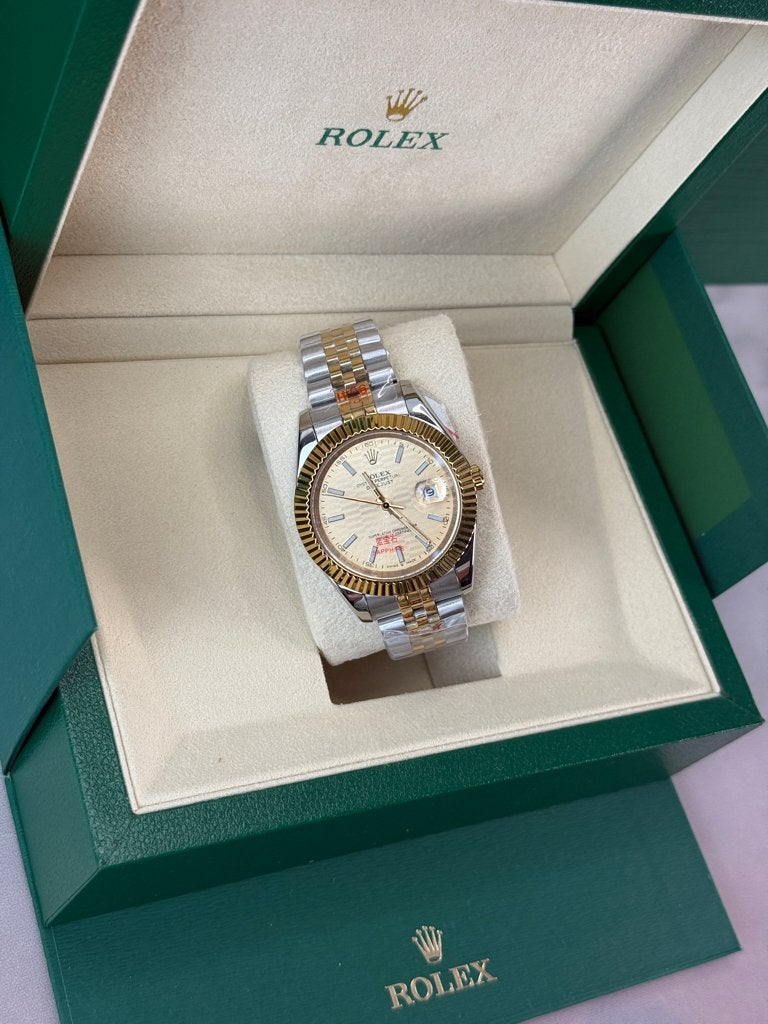 Datejust 41mm motif dial, Ophalen of Verzenden, Zo goed als nieuw, Zwart, IOS