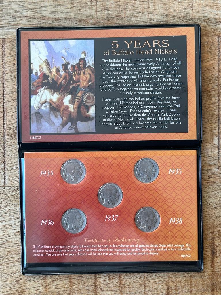 5 years of Buffalo Head Nickels set, Ophalen of Verzenden, Noord-Amerika