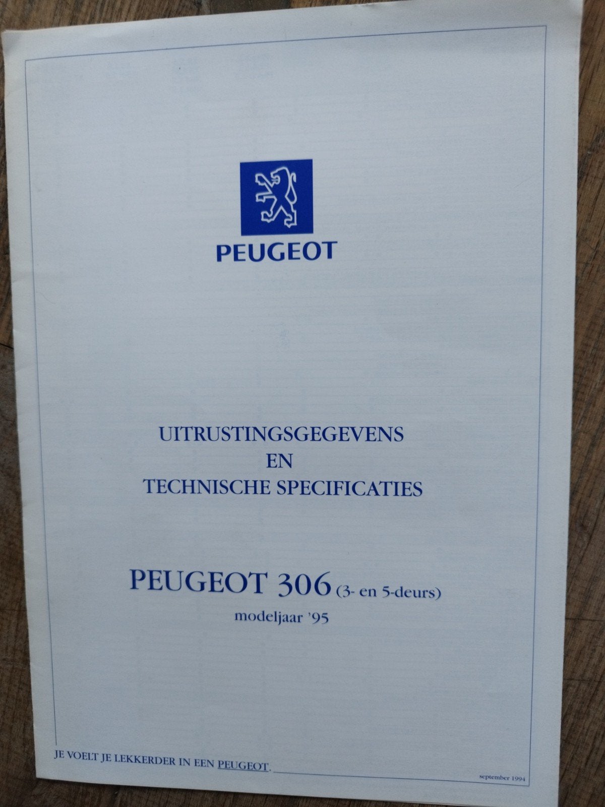 Peugeot 306 Uitr.gegevens en Technische Specificaties, Gelezen, Ophalen of Verzenden, Peugeot, Peugeot