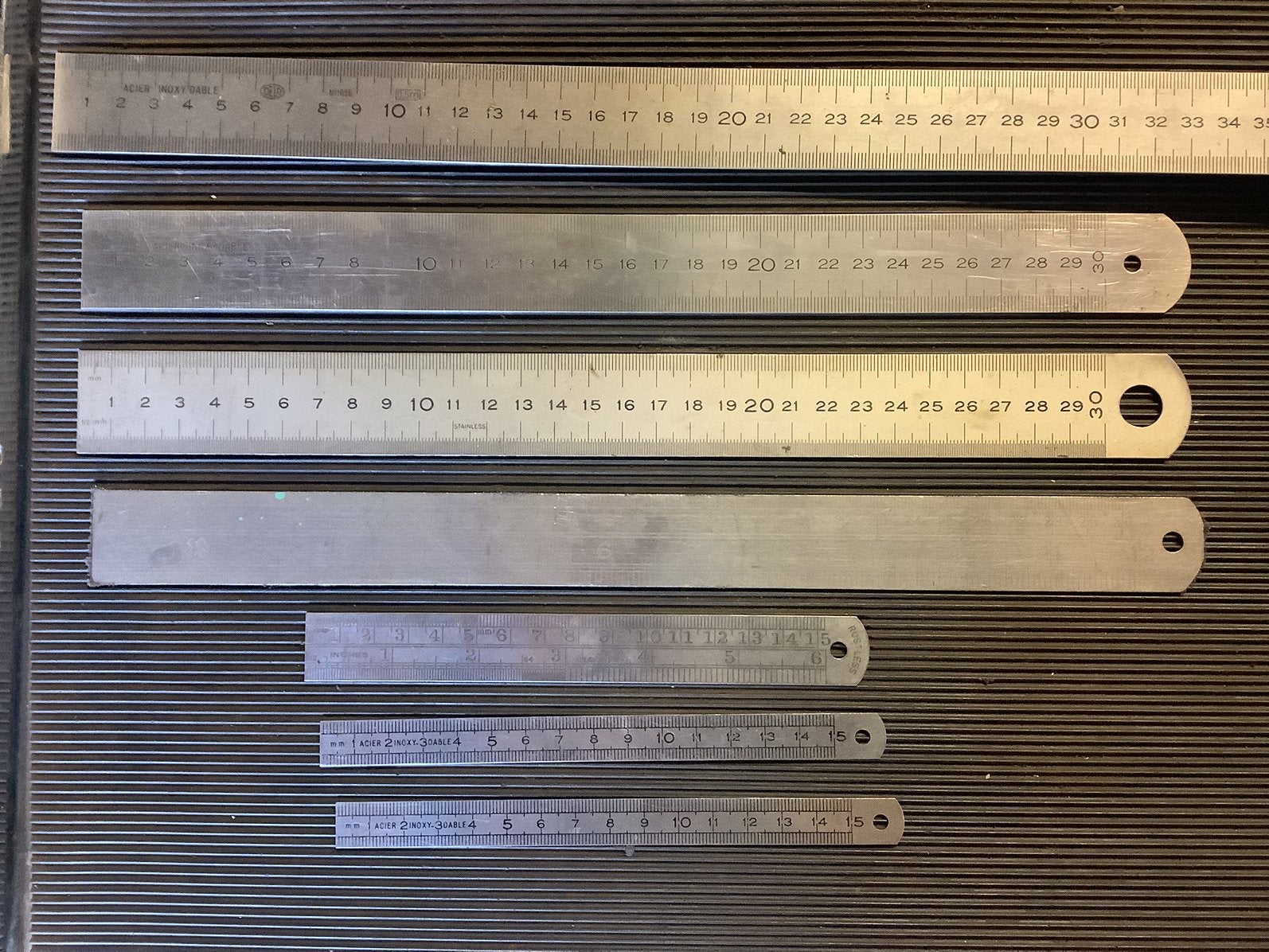Metalen meetlatten, Ophalen, Gebruikt