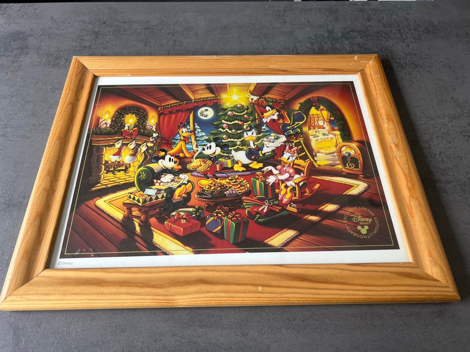 Limited edtion Lithograph Kerst 20x30, Verzamelen, Disney, Ophalen of Verzenden, Mickey Mouse, Zo goed als nieuw