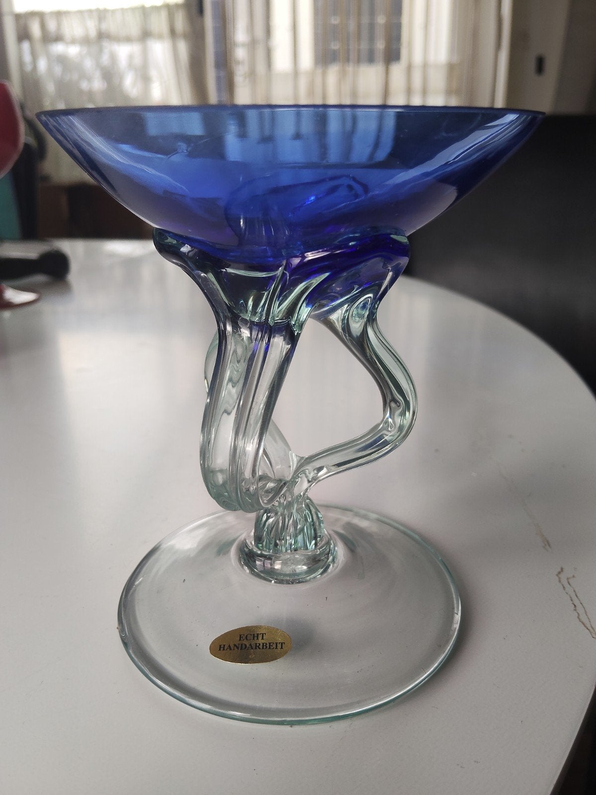 Titel:
Vintage Jozefina Krosno "Octopus" Glazen Schaal – Jar, Ophalen of Verzenden