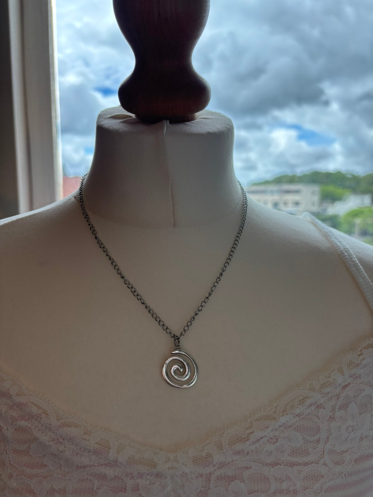 handgemaakte spiraal ketting, Ophalen of Verzenden, Nieuw, Overige materialen