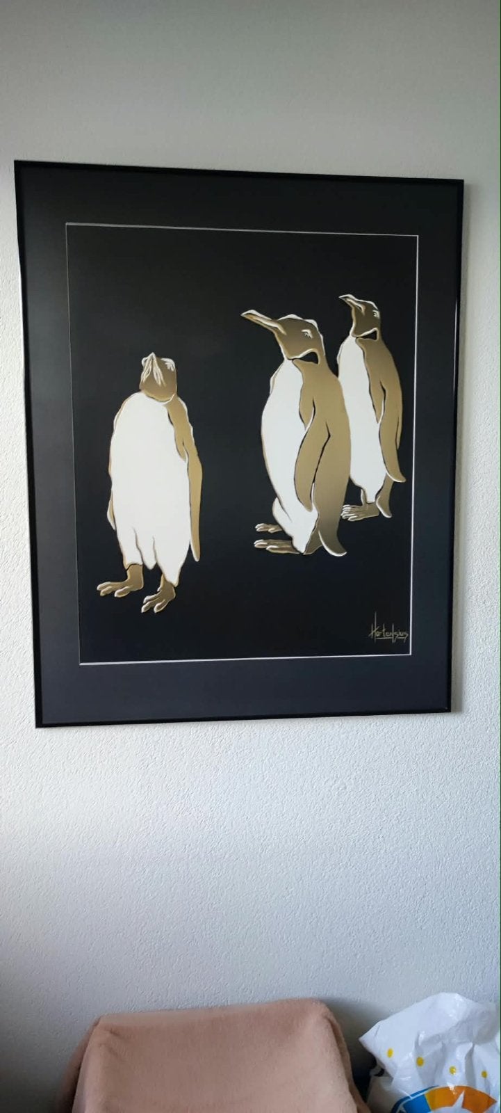 Modern schilderij van Hortensius: Pinguïns, Overige ondergronden, Dieren, Ophalen of Verzenden, Gesigneerd