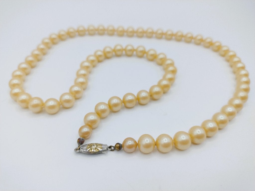 Parelketting met zilveren slot, 60,5 cm