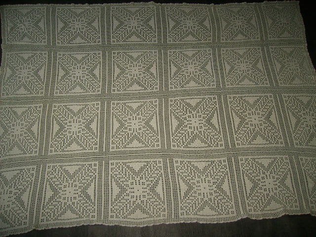 Vintage gehaakte sprei jaren 70, Antiek en Kunst, Ophalen of Verzenden