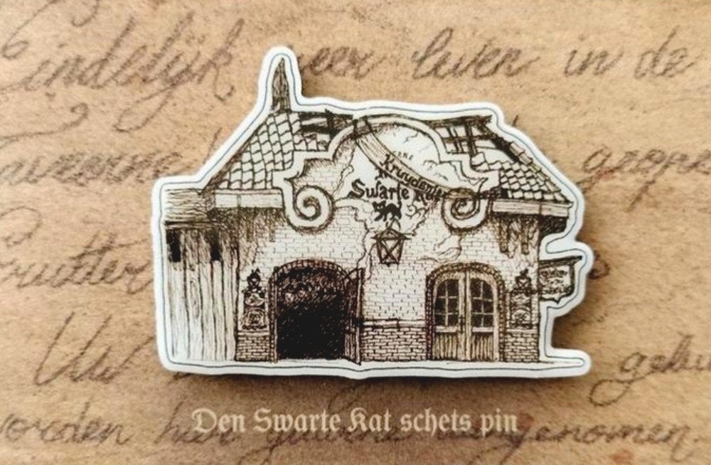 Efteling fan pin: Den Swarte Kat schets pin, Verzamelen, Verzenden, Nieuw, Button of Speldje