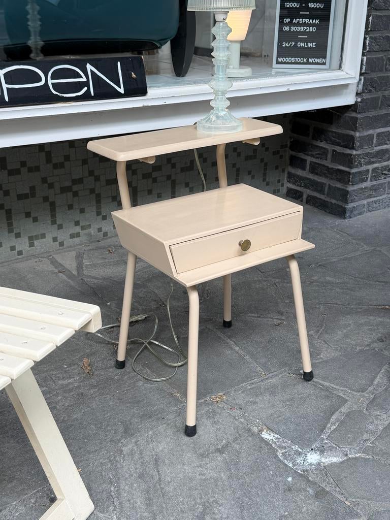Vintage Wim Rietveld voor Auping jaren 50 nachtkastje, Huis en Inrichting, Slaapkamer | Nachtkastjes, Ophalen, Gebruikt, Minder dan 45 cm