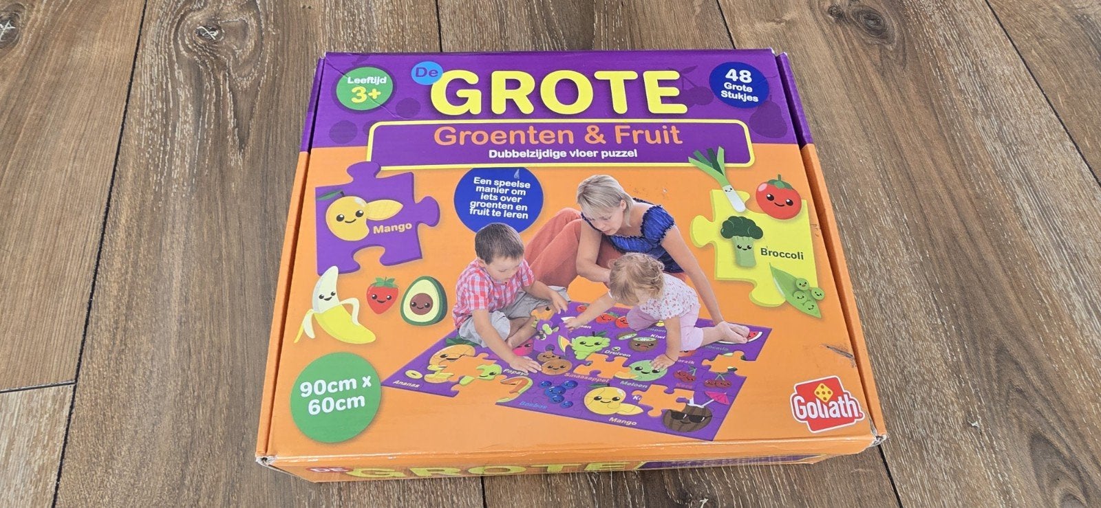 Grote vloerpuzzel groenten en fruit, Kinderen en Baby's, Speelgoed | Kinderpuzzels, Ophalen of Verzenden, Meer dan 50 stukjes